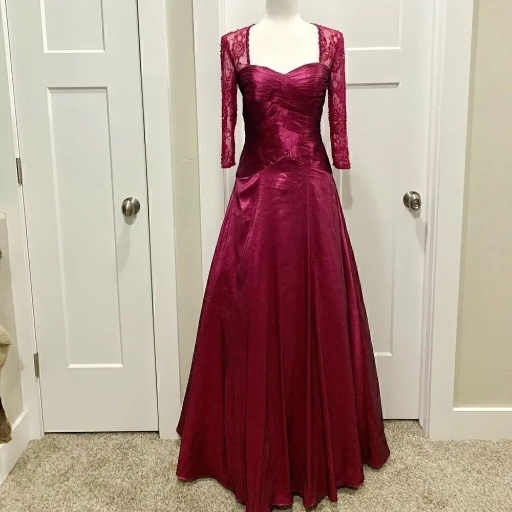 Custom Vintage Gorgeous Lace Beaded Gown